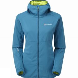 Montane Womens Halogen Alpha Jacket Zanskar Blue/Wild Lime